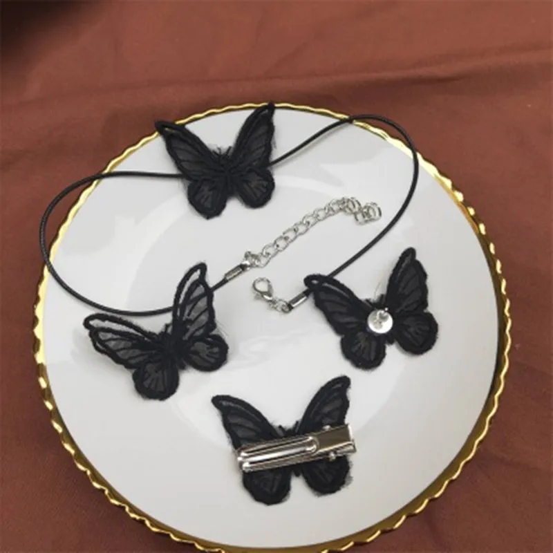 Заколки для волос женские с вышивкой в Корейском стиле 6 шт. романтичное Белое