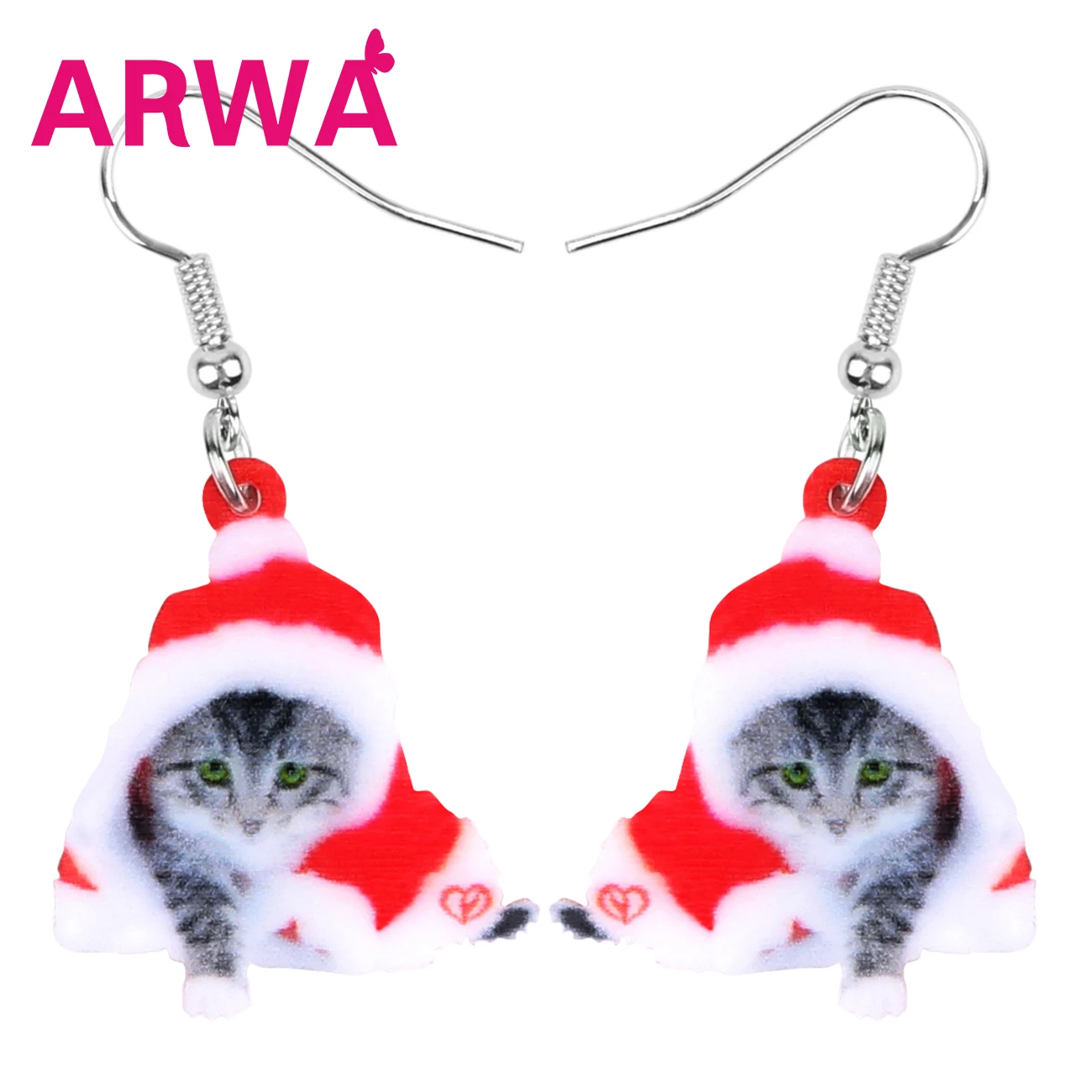 Bonsny акриловые рождественские короткошерстая кошка котенок серьги подвески в