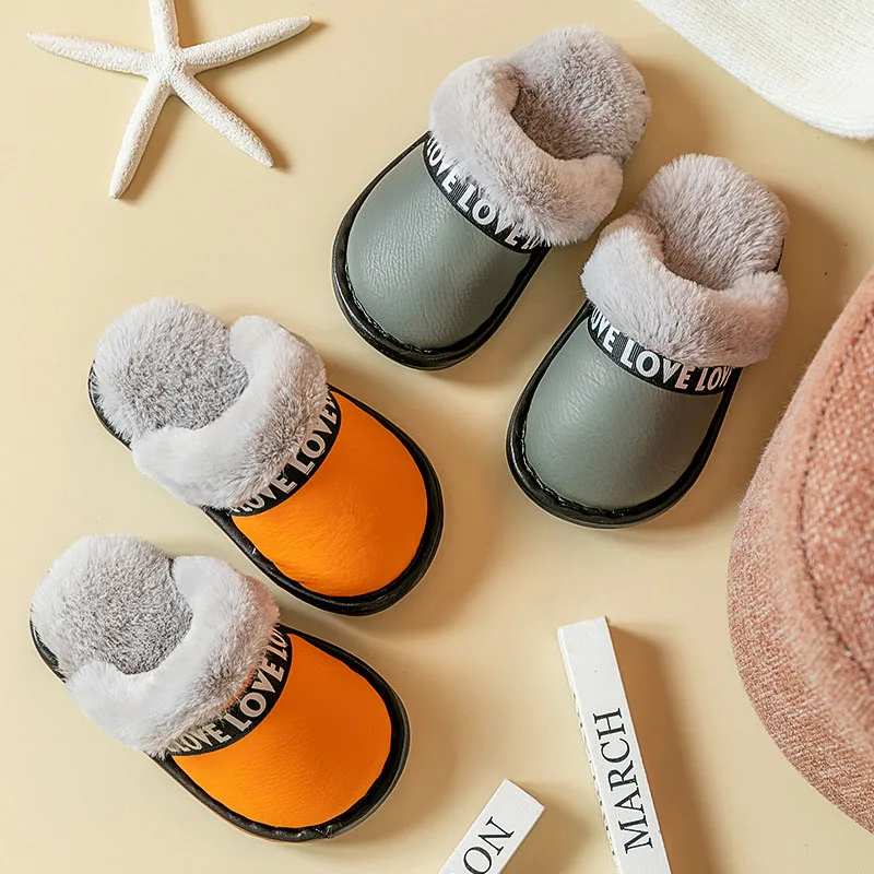 

VFOCHI Boy Girl Winter Slippers Plush Lining Warm Flat Shoes for Kids Girl Casual Slip-on Shoes Children Unisex Girl Boy Slipper