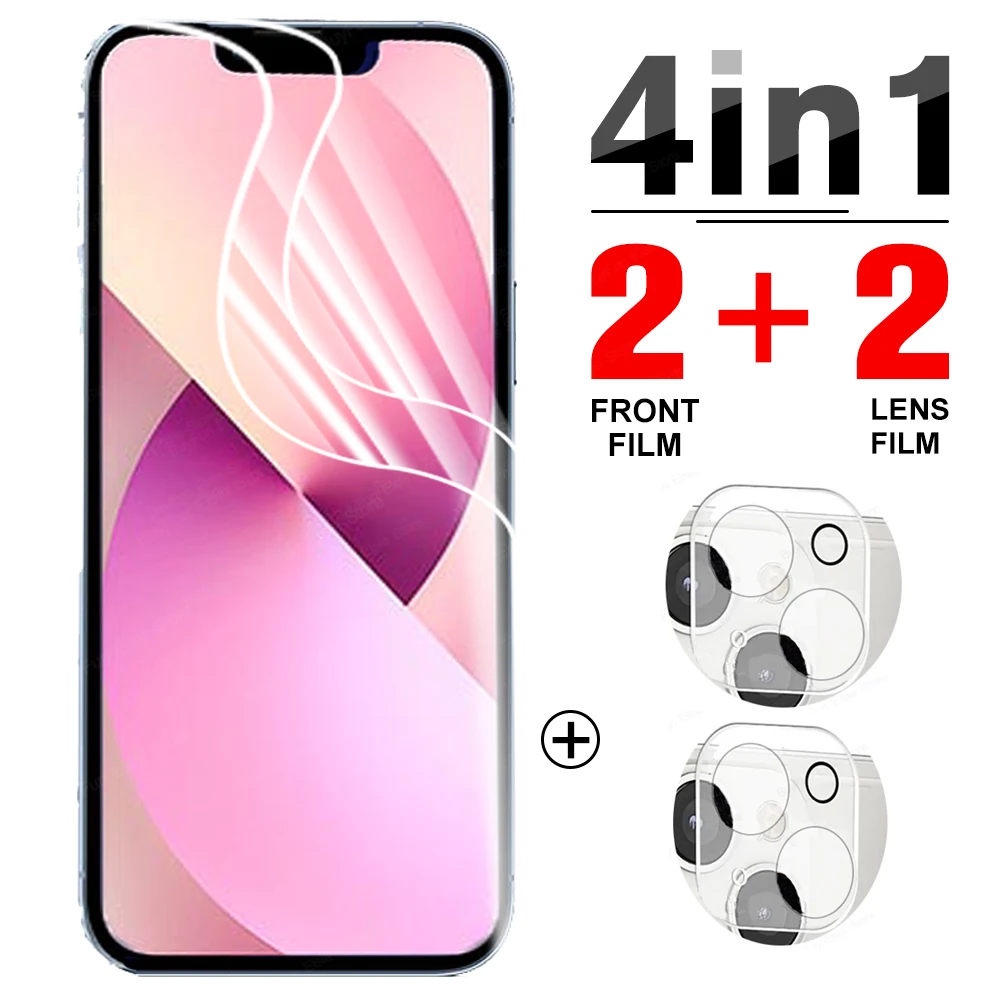 

Гидрогелевая пленка 4 в 1 для Apple iphone 13, 12 Mini, защита экрана, защитные пленки для iphone 13, 12 Pro Max, i13, пленка, не стекло