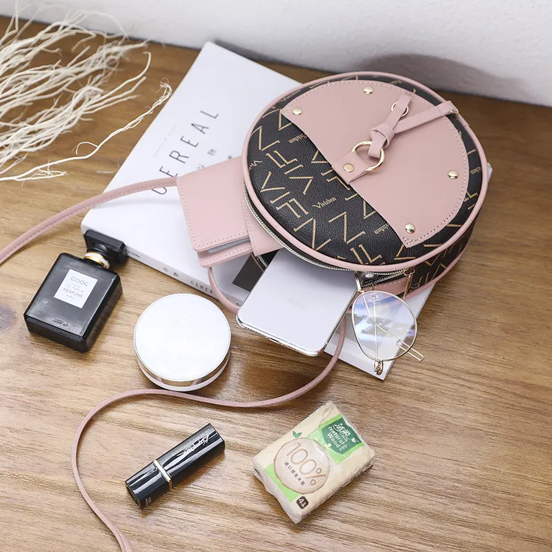 Круглая сумка через плечо в стиле Харадзюку трендовая простая мессенджер