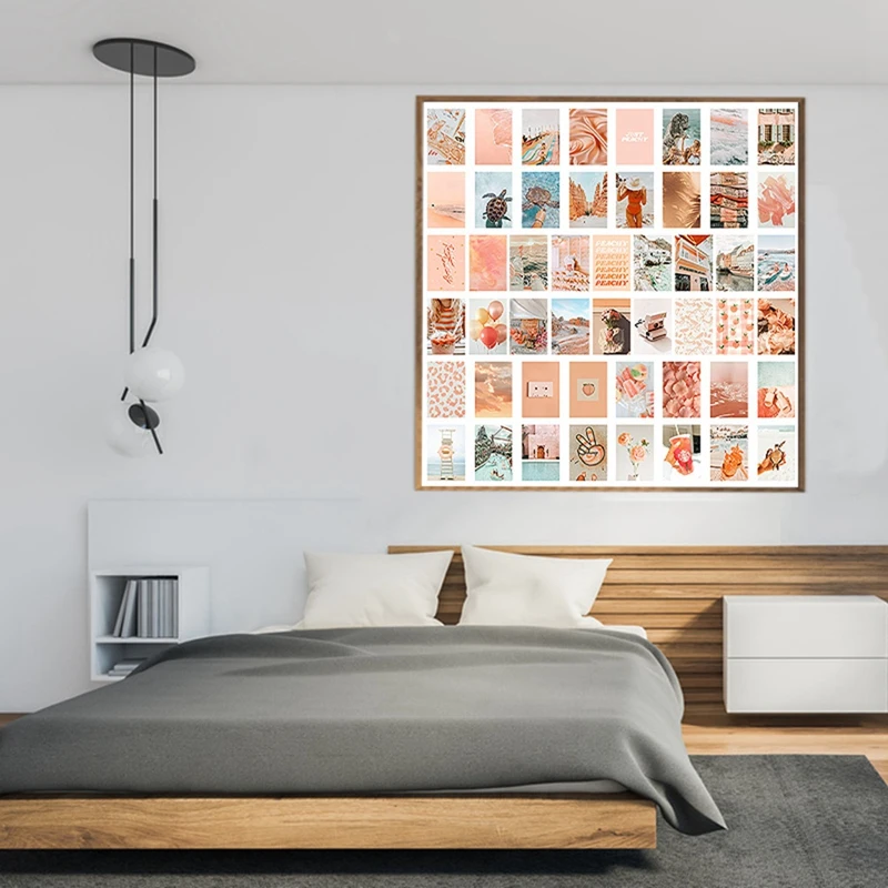 50 шт. персиковые пляжные эстетические картины для настенного коллажа в стиле