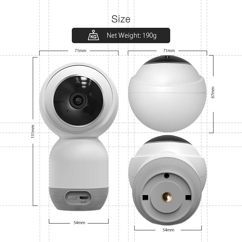 

New Tuya Smart Wireless Camera 1080P Network Mobile Phone Remote Wi-Fi Camera Micro Speaker Infrared Electronic Smart Home Use