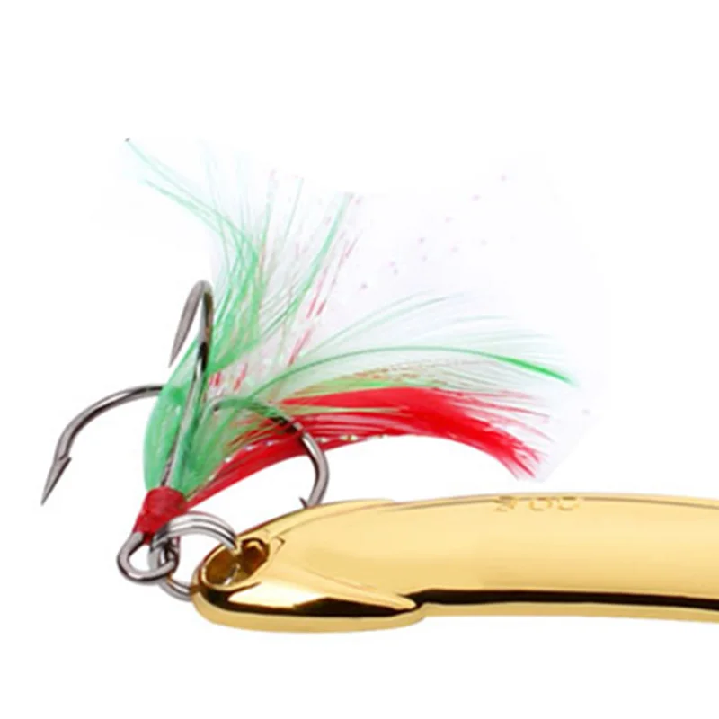 Металлическая ложка рыболовная приманка перо крючок металлическая Спиннер