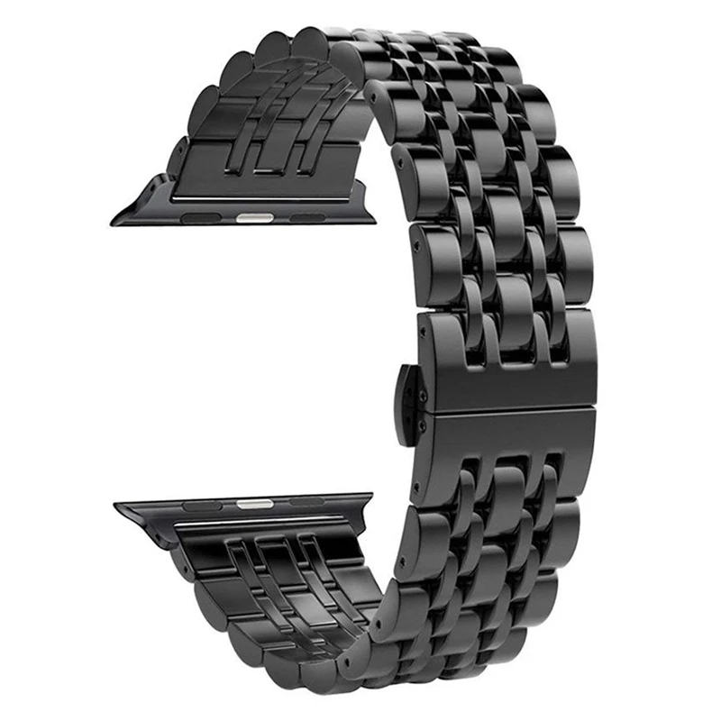 

Ремешок для часов, 42 мм/44 мм, совместимый с Apple Watch Series 5, 4, 3, 2, 1, для женщин, мужчин, ремешок из нержавеющей стали для Iwatch, сменный ремешок