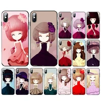 cartoon cute girl phone covers for iphone 6 6s 7 8 x 5 5s se 2020 plus xr xs max 11 11pro pattern cases printed capa back shells