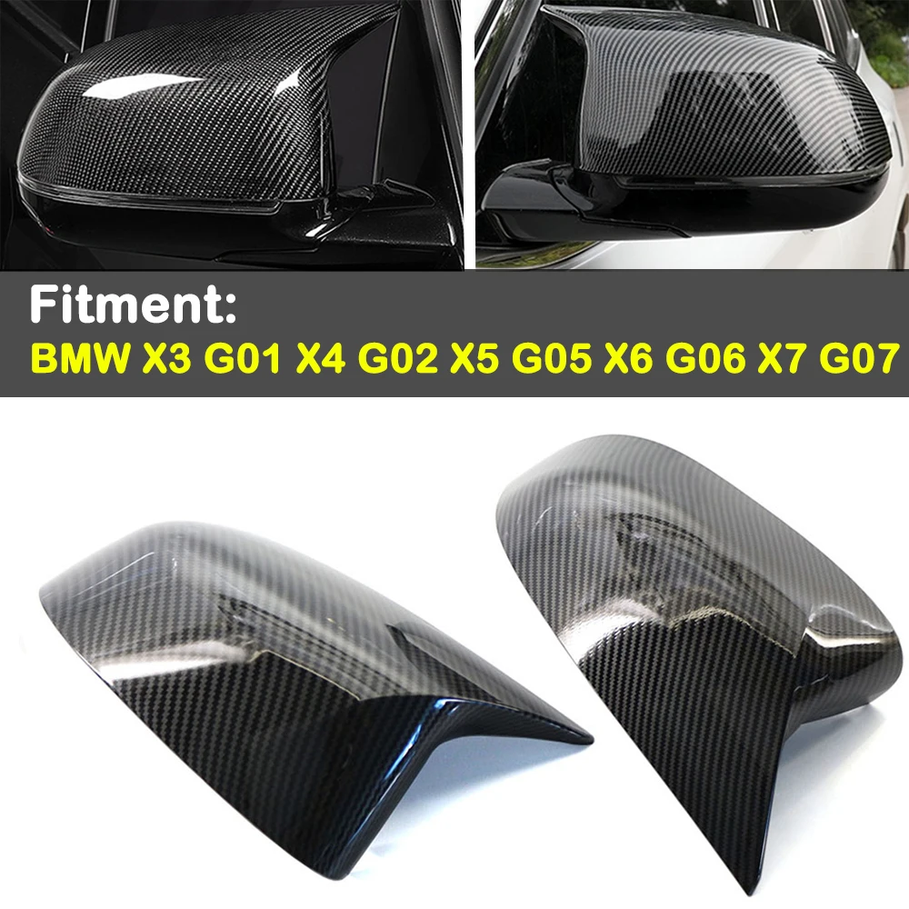 

Car Side Door RearView Side Wing Mirror Cap Cover for BMW X3 G01 X4 G02 X5 G05 X6 G06 X7 G07 2018 2019 2020 2021 Carbon Look