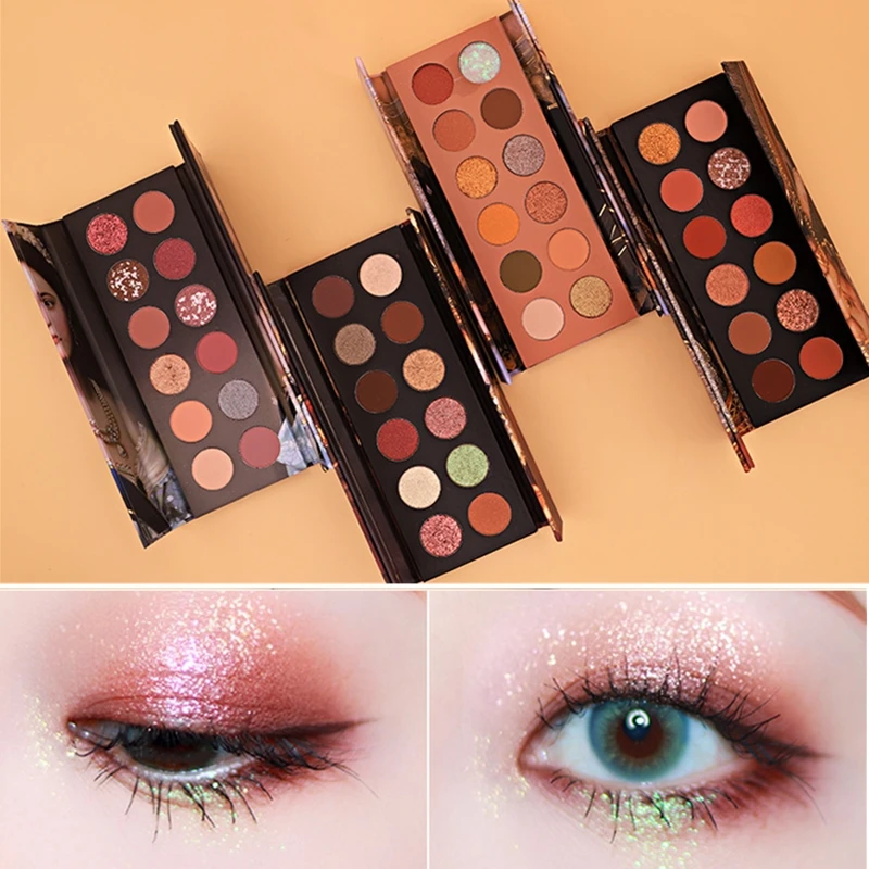 Масляная живопись тени для век палитра матовые перламутровые блестки мерцающий