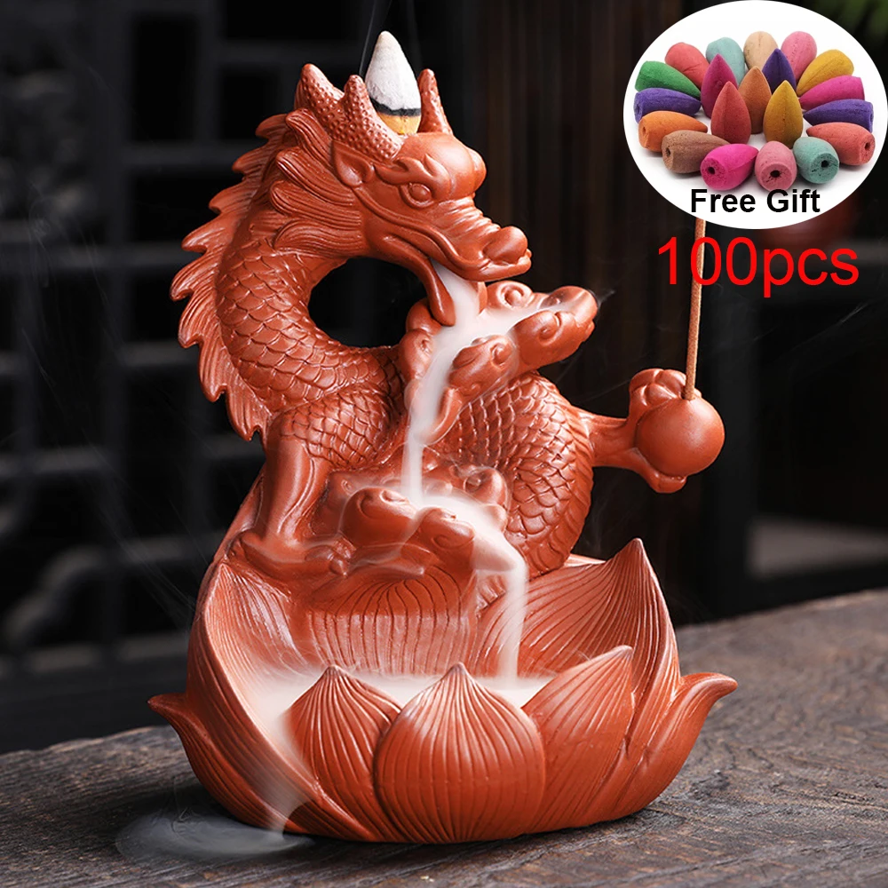 

Western Pterosaur Backflow Incense Burner Handmade Ceramic Dragon Backflow Incense Burner Creative Smoke Waterfall IncenseHolder