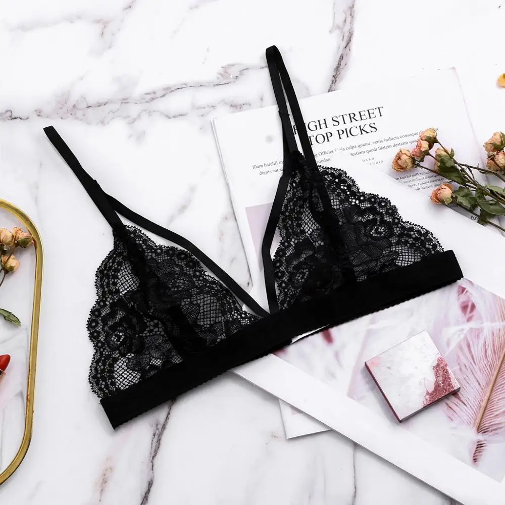 Женское Прозрачное нижнее белье кружевной бюстгальтер-клетка с прозрачной