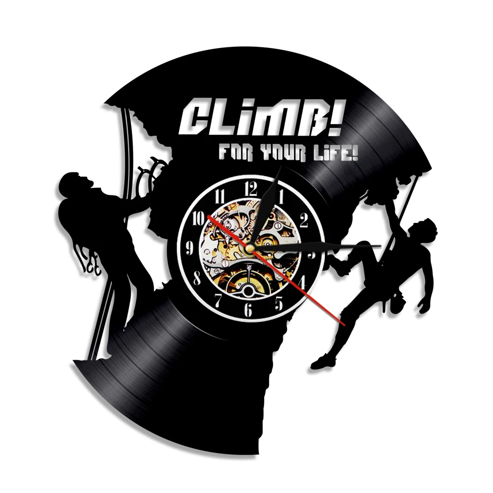 Спорт скалолазание виниловая запись 3D настенные часы современный дизайн для