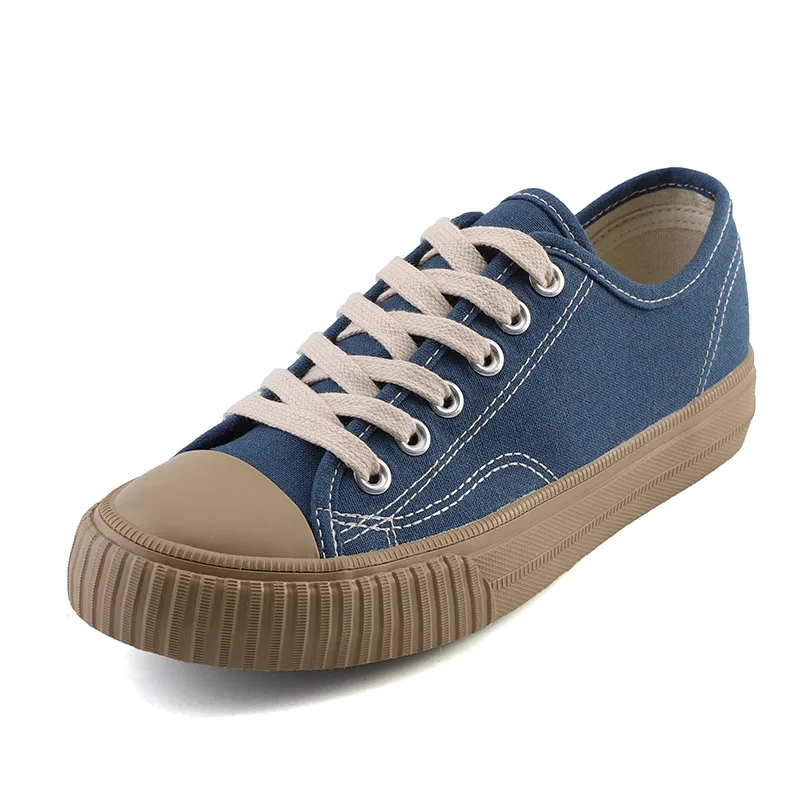 Женские холщовые кроссовки на шнуровке плоская Вулканизированная подошва