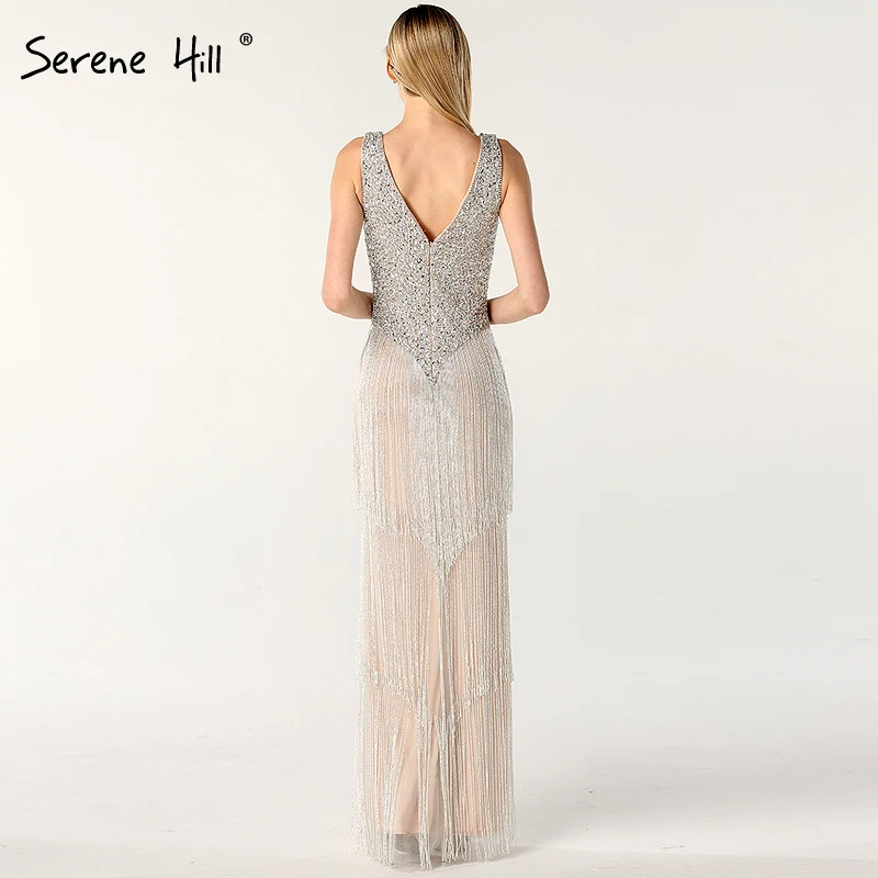 Дубай дизайн серое сексуальное вечернее платье с глубоким V-образным вырезом