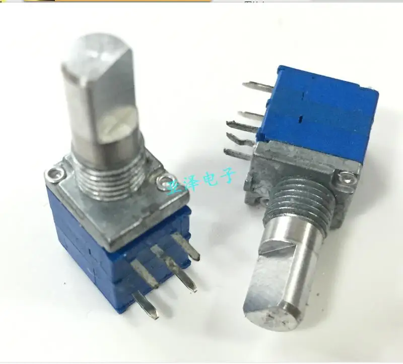 2PCS/LOT Taiwan type 09 precision potentiometer single band switch A10K half shaft length 15MM volume | Обустройство дома