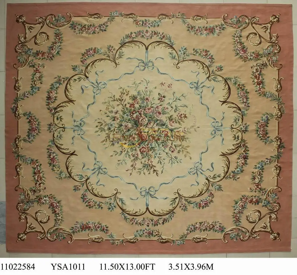 

HANDWOVEN WOOL CARPETS VINTAGE CARPETS FOR LIVING ROOM SQUARE RUG AUBUSSON CARPET NATURAL SHEEP WOOL