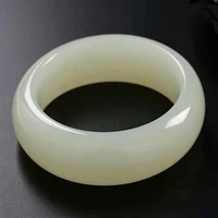 natural white jade hand carved widened thickened bracelet fashion boutique jewelry female light blue beauty bracelet