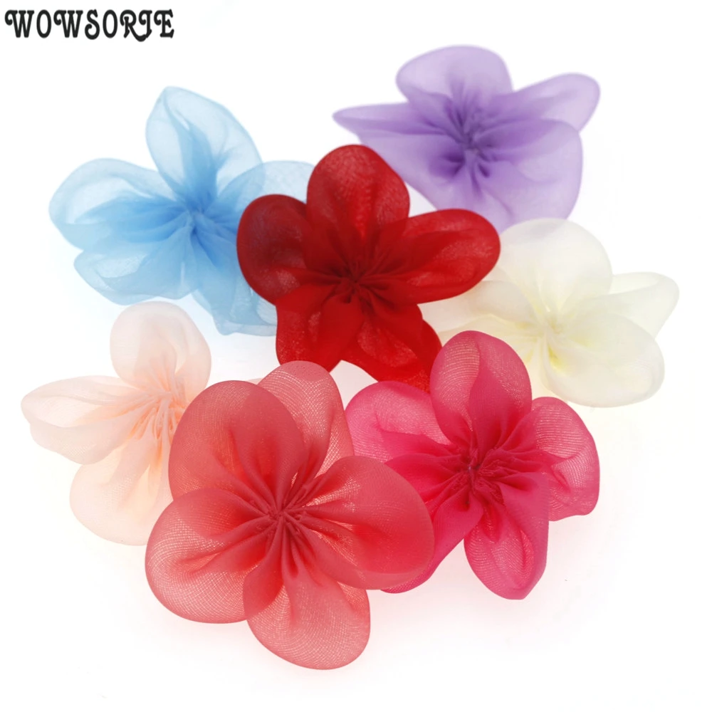 5 см детский шифоновый Цветочный Аксессуар сделай сам без зажимов для волос