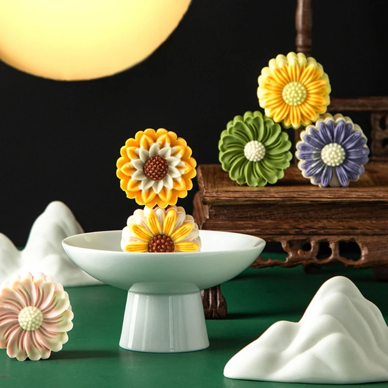 

DIY 3D фотография маргаритки цветы шаблон форма луна торт пресс безопасные формы для печенья для праздника средней осени