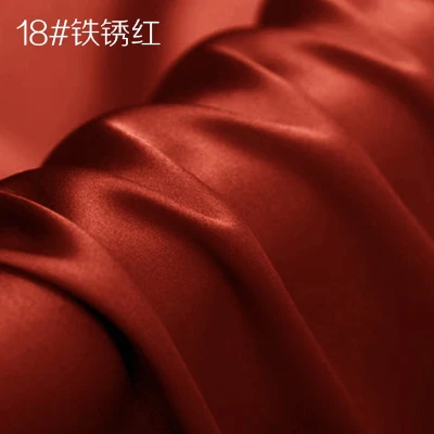 Шелк тутового шелкопряда креп атласная ткань для платья Cheongsam ширина 114 см одежда ткань для DIY шитья 90 чистый цвет горячая распродажа - Цвет: 18