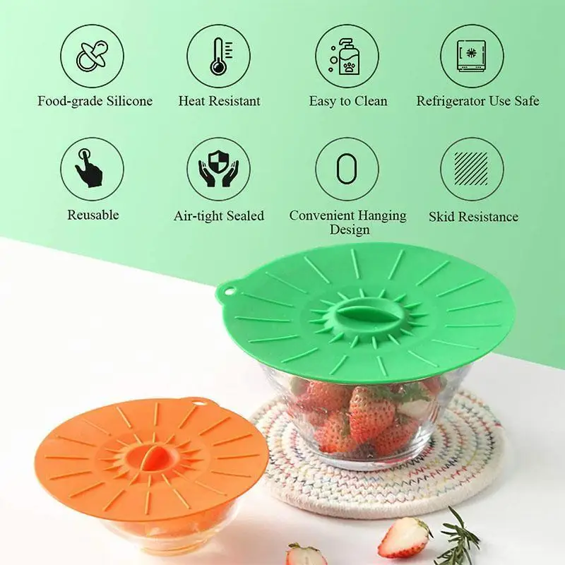 

Fresh-keeping Anti-overflow Cover Set Silicone Microwave Bowl Lid Strong Suction Kitchen Accessories 1pcs
