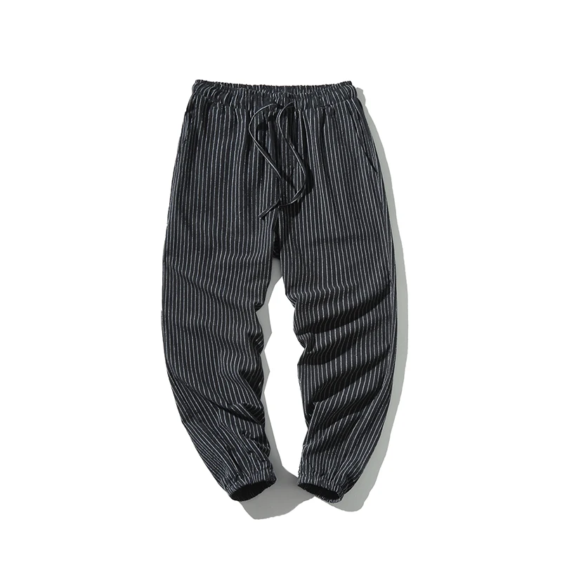

Male Side Stripe High Street Hip Long Trousers Harem Pants Sweatpant Striped Ankle Banded Pants Summer Fitness Casual Ankle-Le
