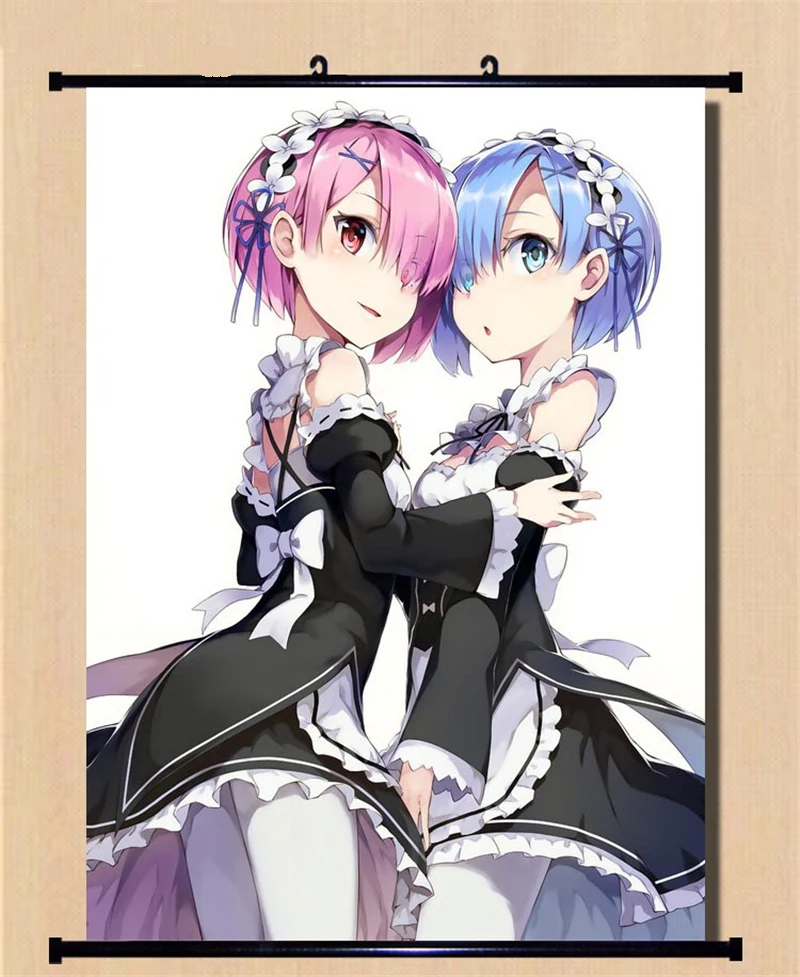 1 шт. аниме Re:Zero kara Hajimeru Isekai Seikatsu Ram Rem печатный плакат картина прокрутки домашний