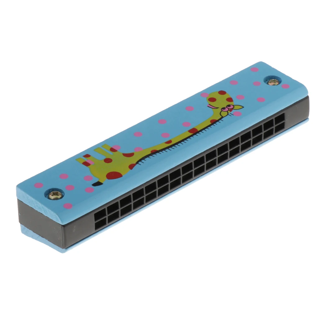 Wooden Cartoon Harmonicas Double-row 16-hole Mouth Organ Music Toy Giraffe | Harmonica