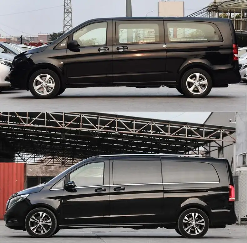 Aluminum Alloy Top Roof Rack Rail Luggage &amp Cross bar For Mercedes Benz VITO V-class V260 Valente W447 2016-2021 (Black Silver) |