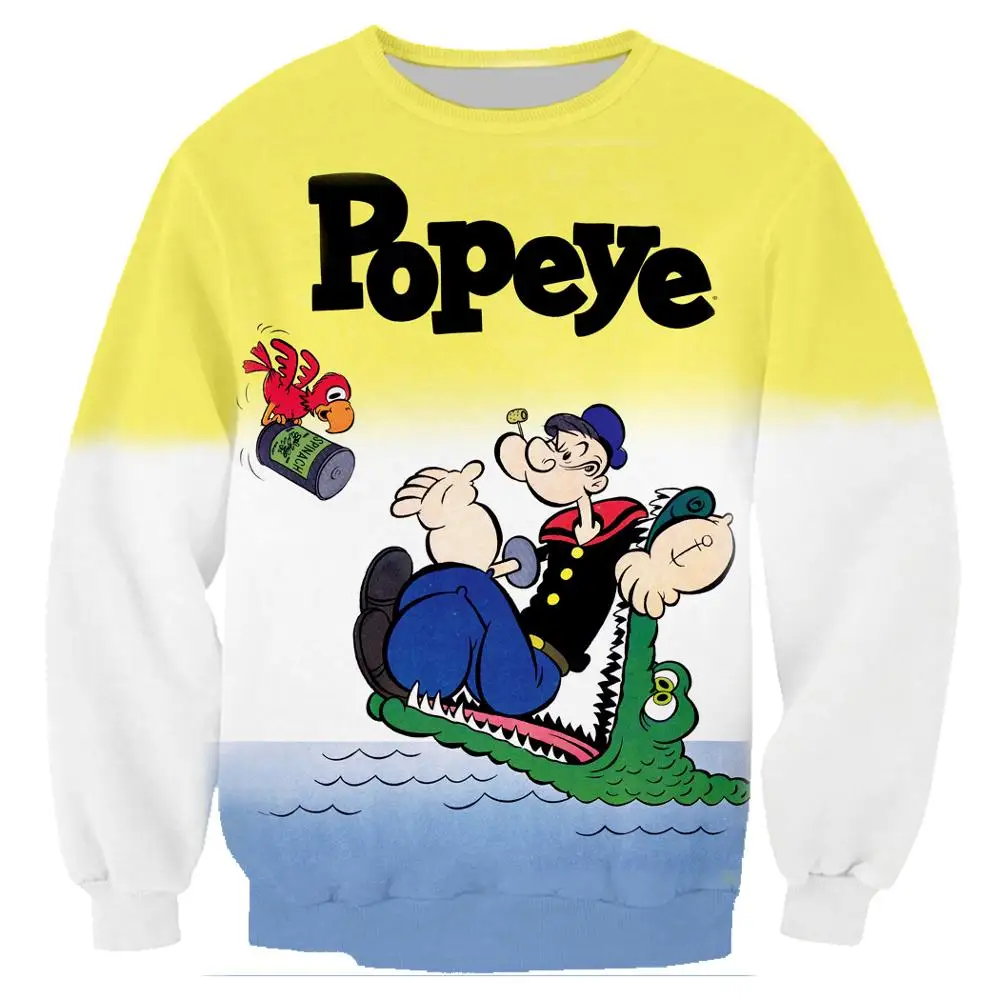 

Cartoon Anime Popeye Men Jacket Swearshirts Pullover Hoodies 3D Print Crewneck Streetwear Hoody Clothes Harajuku Tops Sudaderas