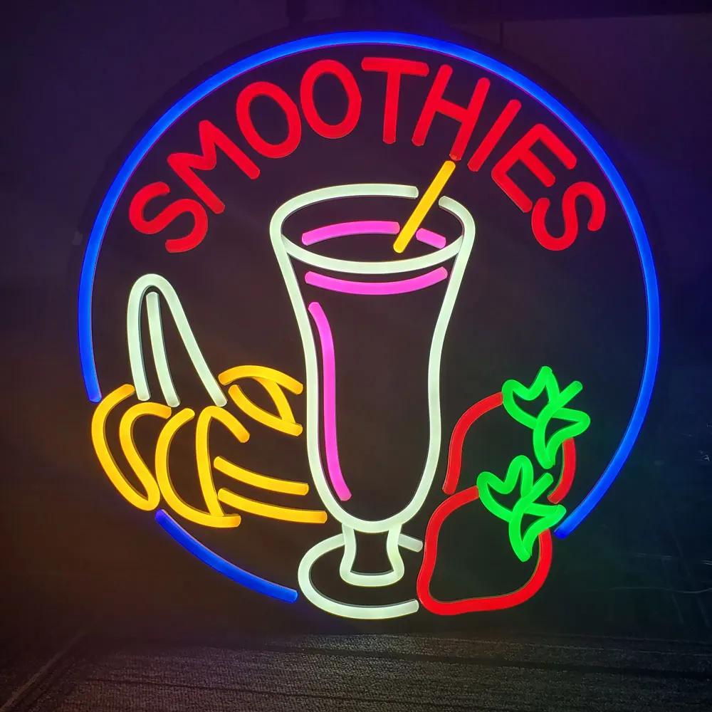 cup and banana shape neon sign Festival Decorative Orange Lamp Room Kitchen Restaurant Bar Party Decor