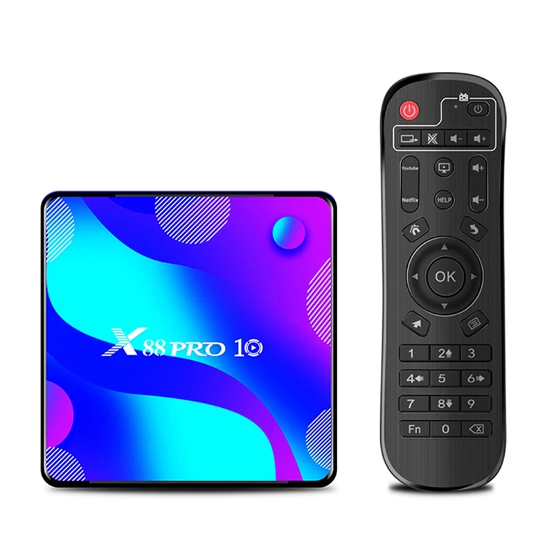 ТВ приставка X88 PRO 10 Android 0 4G + 128G Rockchip RK3318 4K 1080P Netflix (вилка ЕС)|ТВ-приставки и