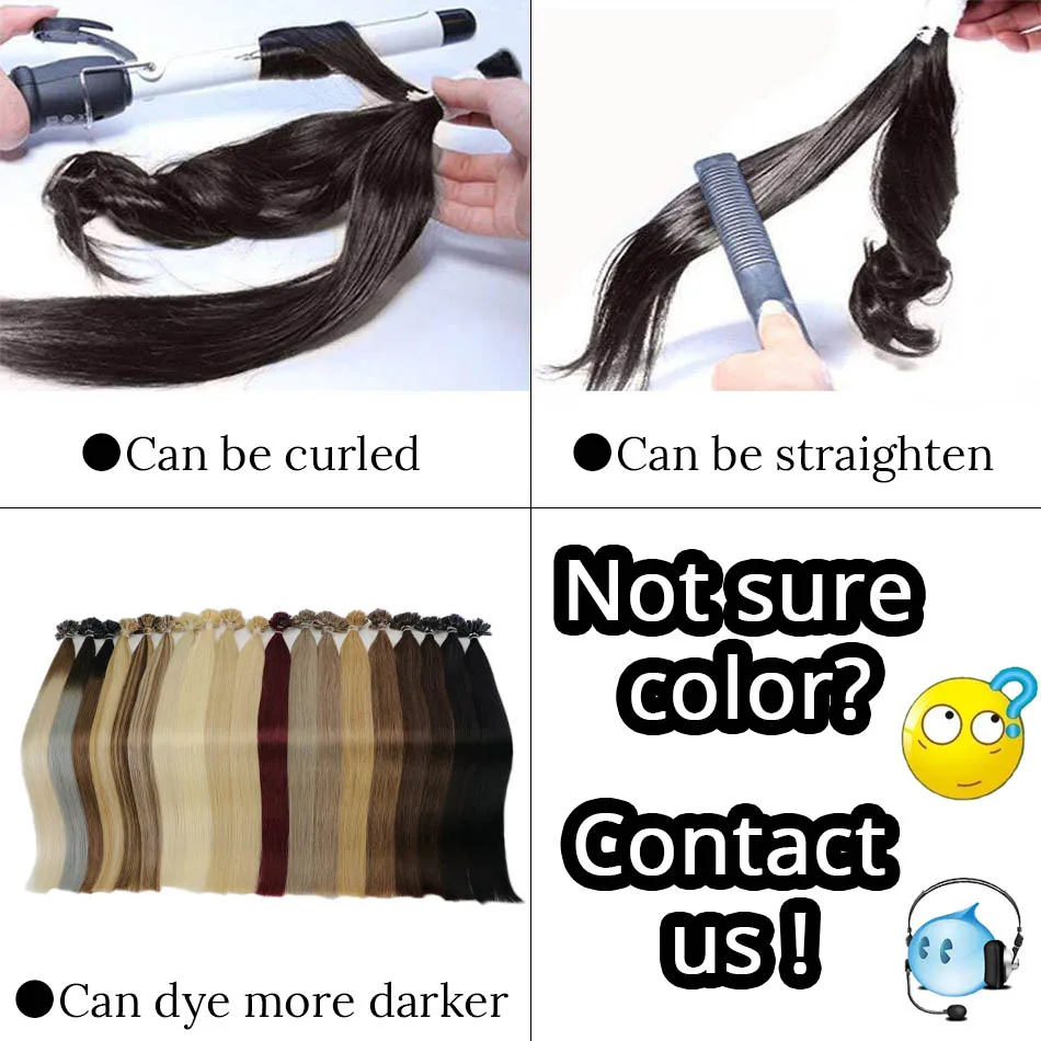 MRSHAIR предварительно скрепленные плоские волосы для наращивания 1" 18" Искусственные волосы одинаковой направленности прямые капсулы жидкий кератин волосы