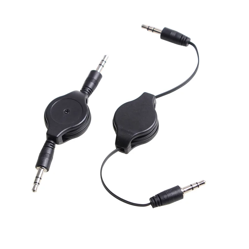 Телескопическая aux черно белый аудио кабель мобильный телефон 3 5 мм