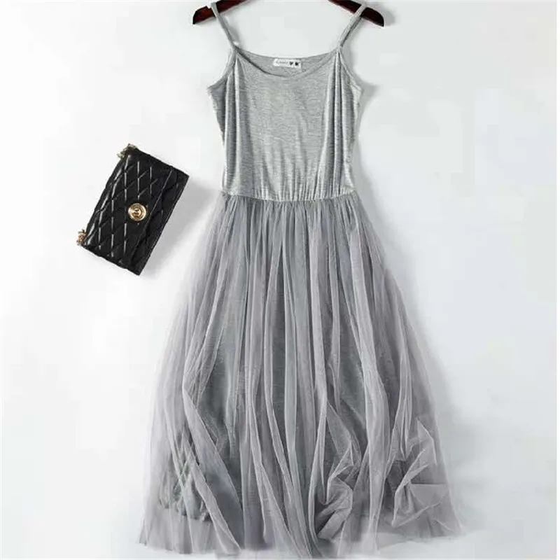 Новинка 2018 сексуальная сетчатая Ночная юбка на тонких бретельках весенне-Летняя