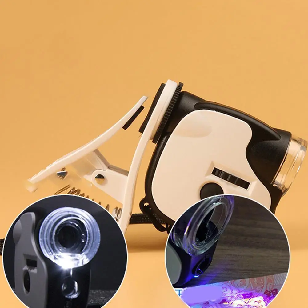 

Portable Mini Microscope With Led Lamp Uv Antique Jewelry High Outdoor Glass Power Identification Magnifying Supplies B6p7