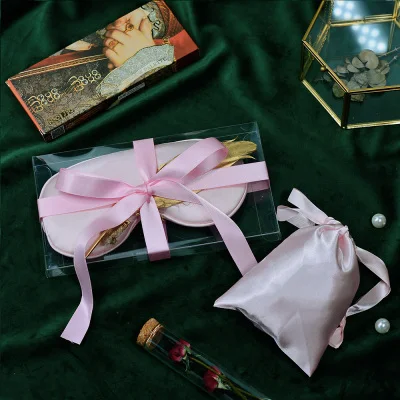just 4pcs Eye mask 1 комплект, Роскошный шелковый халат с тапочками, цветочный светильник для свадьбы, подружки невесты, подарки для невесты - Цвет: just 4pcs Eye mask