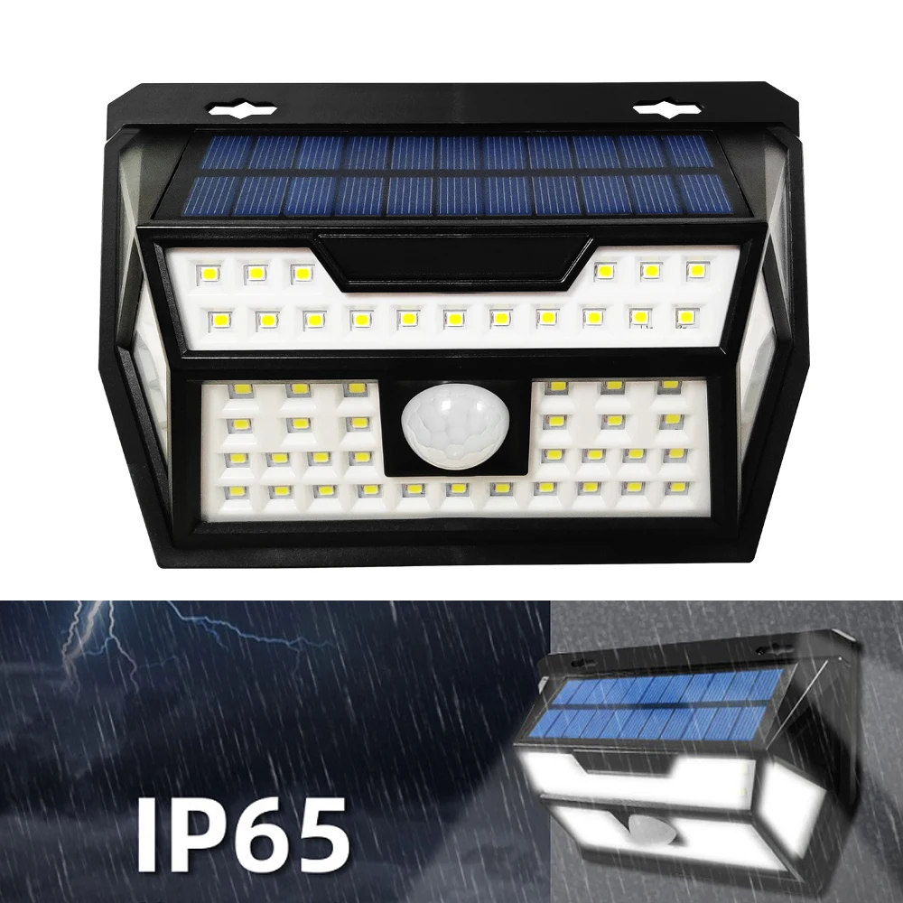 1 шт. 62SMD Солнечный светодиодный светильник наружный настенный с датчиком