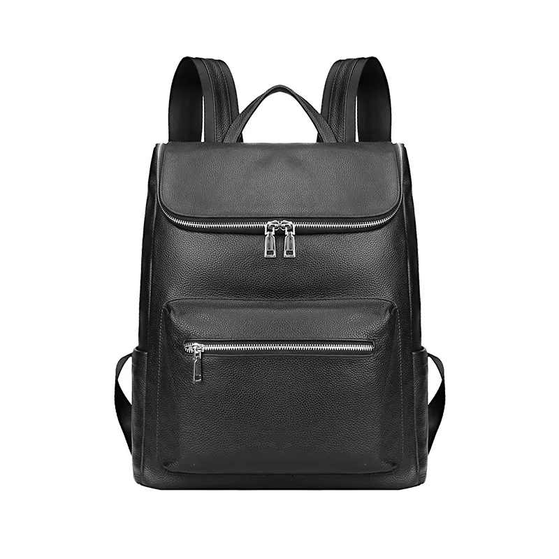 

100% Cow Genuine Leather Men Backpacks Casual Real Natural Leather Student Backpack Boy Luxury Brand Large Computer Laptop Bag