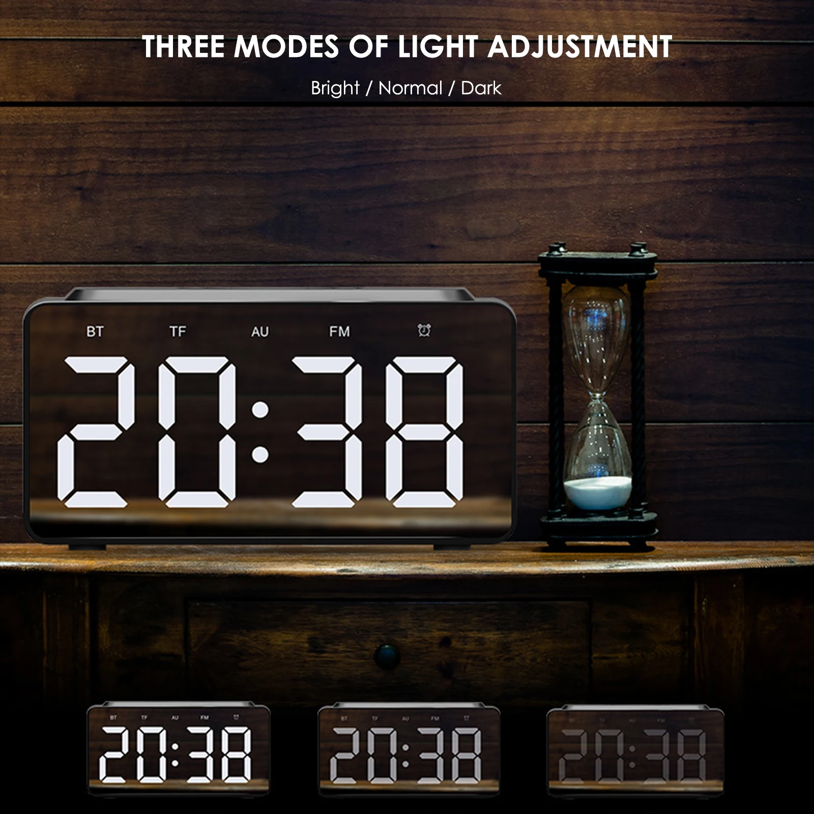 Беспроводной Bluetooth-будильник динамик цифровой светодиодный дисплей телефонный