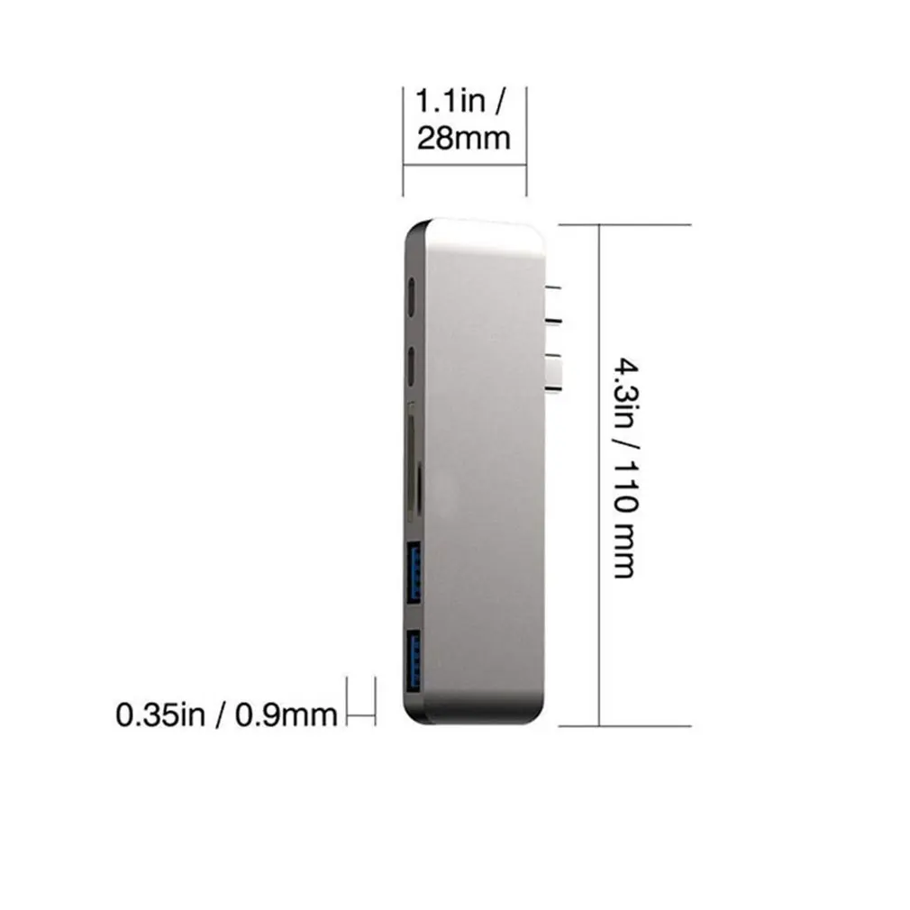 

USB C Hub 6 In 1 Usb Type C Hub Adapter Dongle Compatible For Macbook Pro 13 15 Thunderbolt 3 Usb C