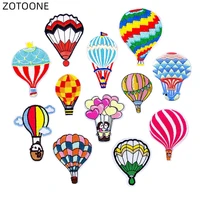 zotoone hot air balloon patch iron on stripes patches for clothing jeans diy badge for kids sew on stickers clothes applique g