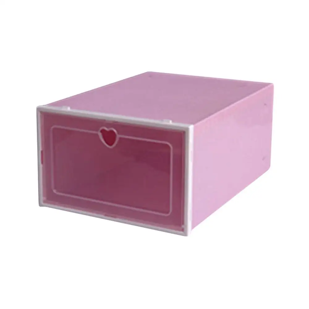 Light Pink Пластиковая коробка для хранения обуви ящик прозрачный чехол для защиты обуви от пыли ящики для хранения Коробка для хранения обуви коробка для хранения обуви Органайзер - Цвет: Light Pink