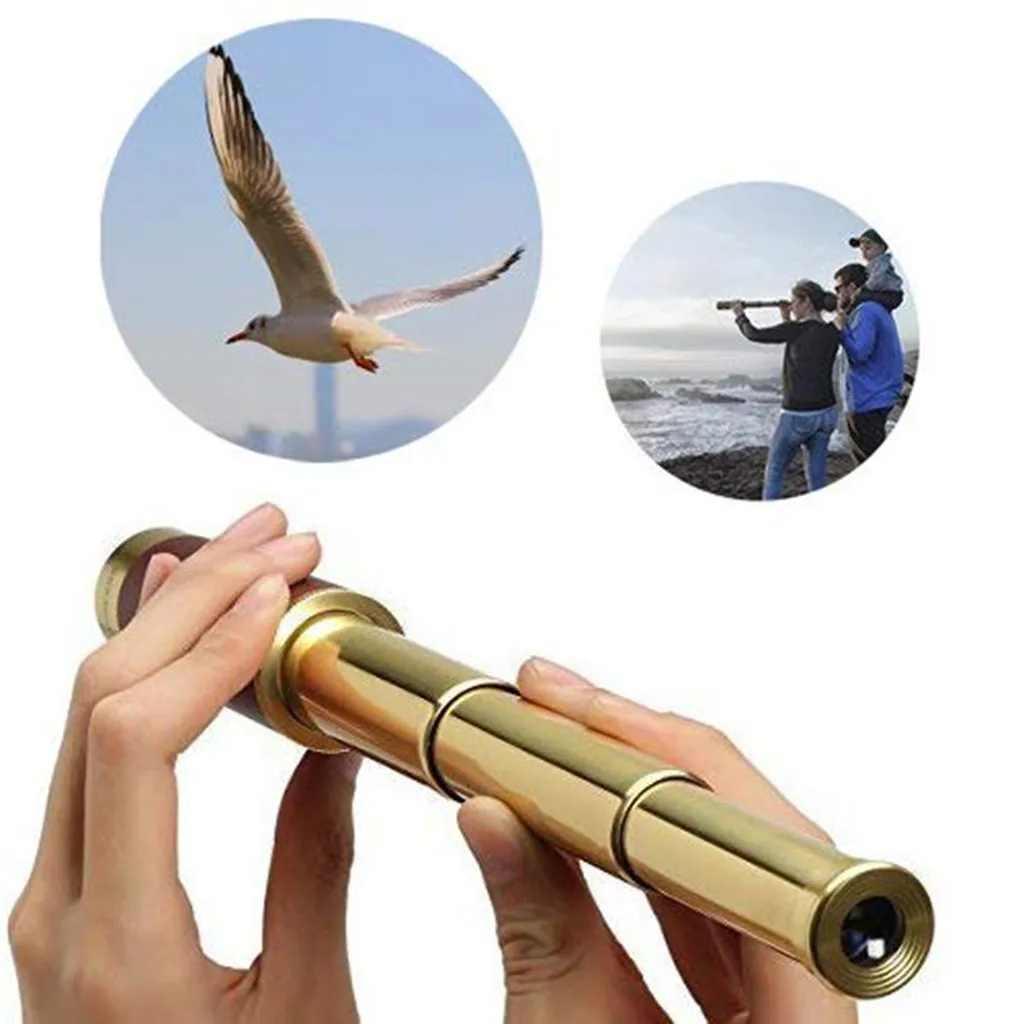 Высококачественный портативный телескоп латунный 25x30 зуммируемый Spyglass складной