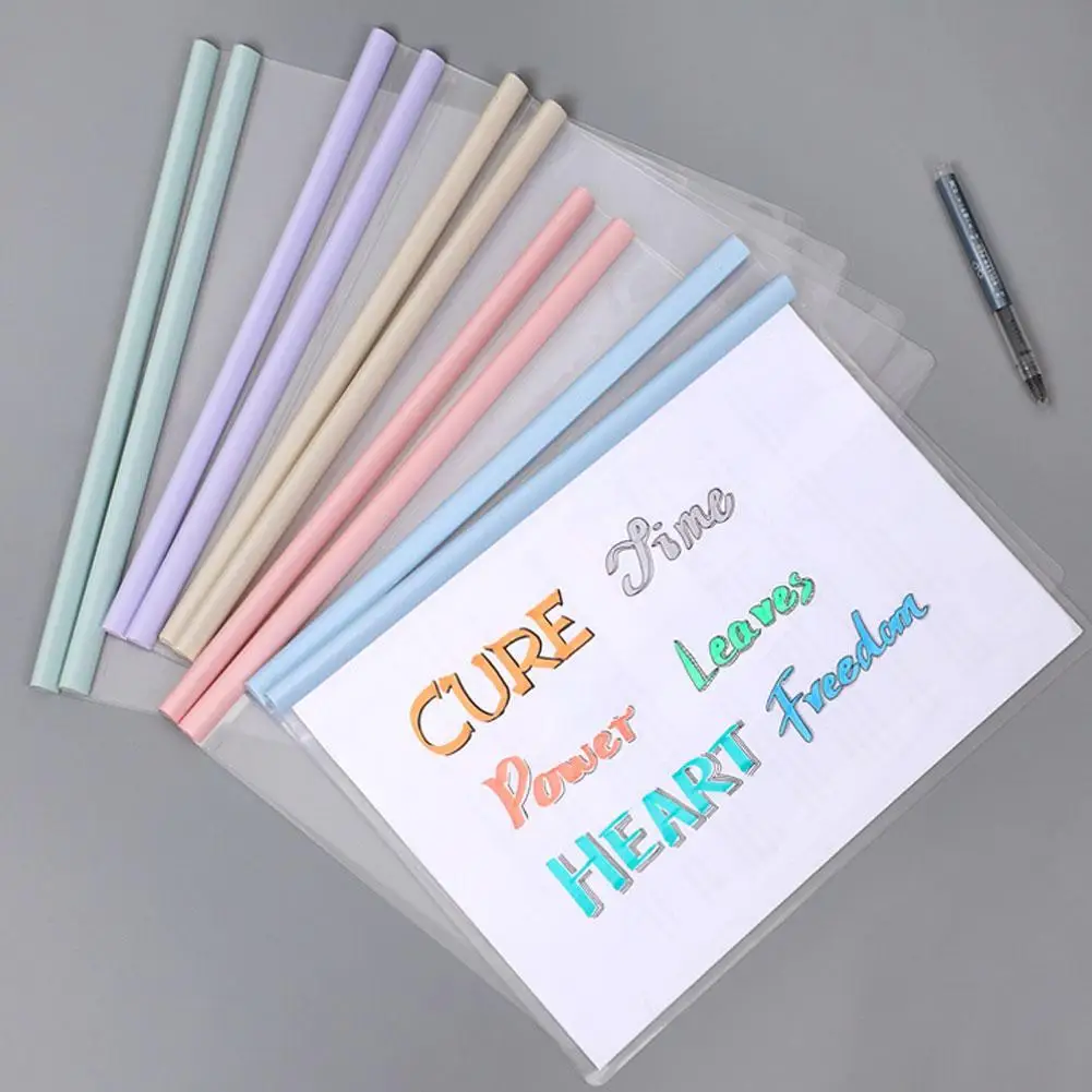 10pcs A4 Size Morandi Color Matching Rod Folder Test Paper And File Sorting Save Business Office Supplies | Канцтовары для офиса и