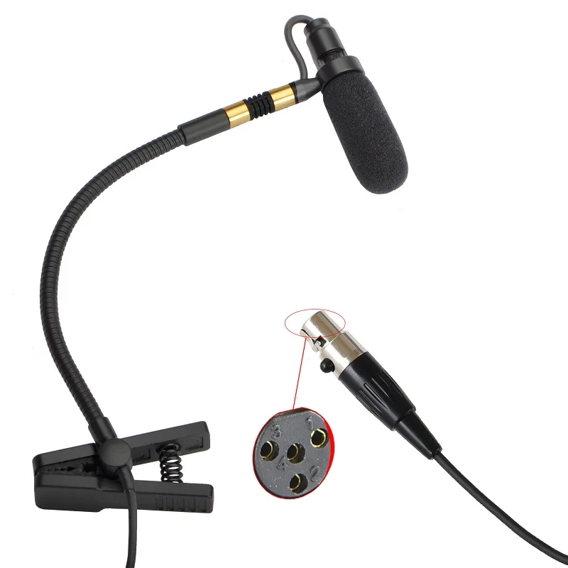 IM-20 3 Pin 4 Pin Mini XLR Plug 3,5 мм разъем музыкальный инструмент микрофон всенаправленного типа Sax микрофон - Цвет: 4 Pin Mini XLR