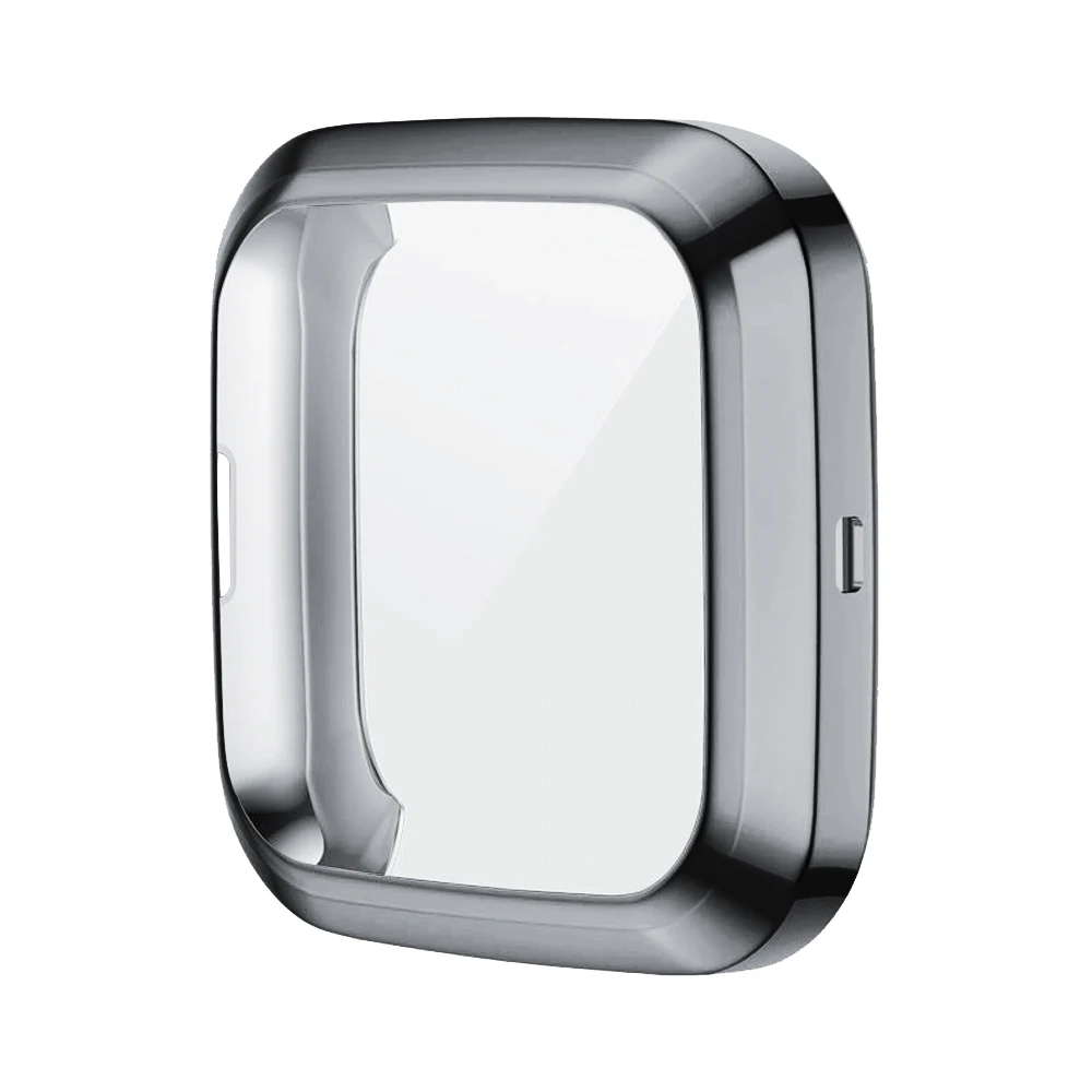 Gray Совместим с Fitbit Versa2 полное покрытие чехол с здания Экран протектор - Цвет: Gray