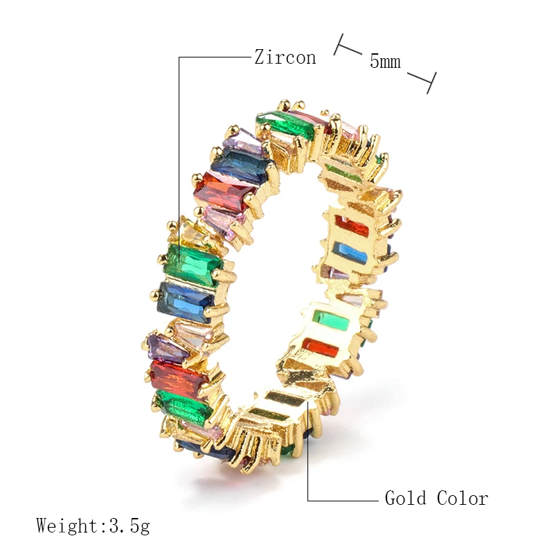 Женское свадебное кольцо Kinel обручальное в стиле панк из Дубая с кубическим