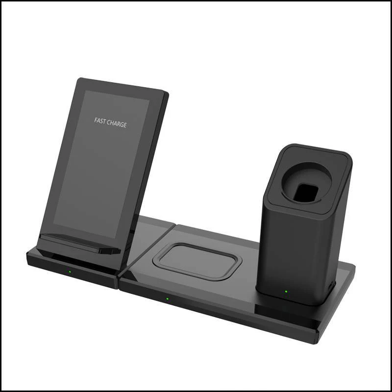 

3 in 1 Fast Wireless Charger Stand Magnetic type-c 15w qi Charging For iPhone 11 Apple Watch AirPods Pro Samsung s10