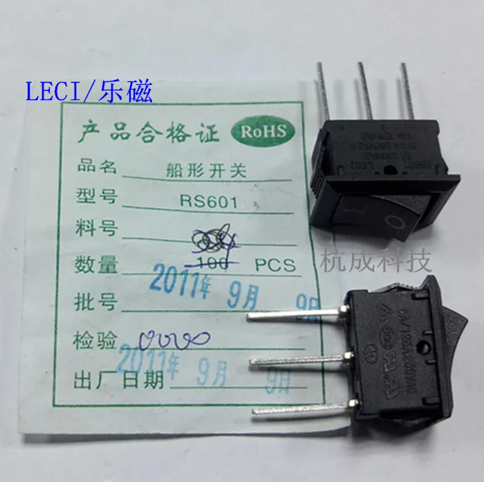 Оригинальная новая модель 100% RS601-1020011BB клавишный выключатель Φ острая нога Черная 3pin Длинная нога без лампы