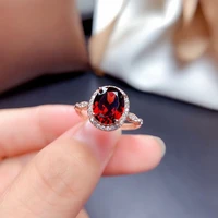 925 new product fashion temperament simulated ruby full diamond opening adjustable ring colorful gem for women exquisite jewelry